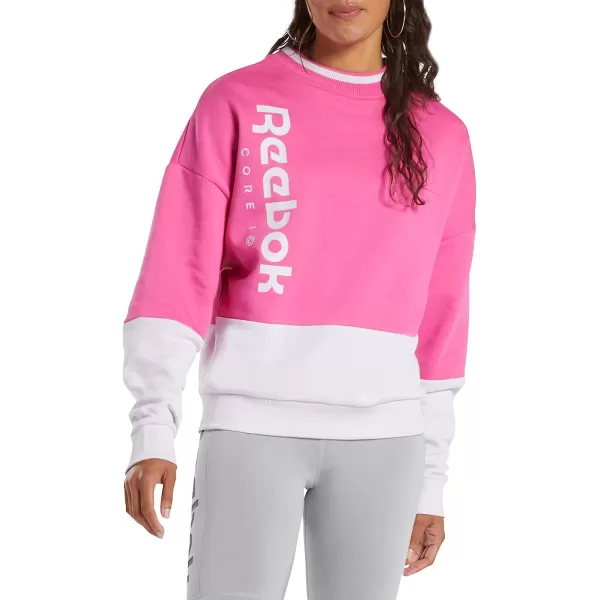 imageCore 10 by Reebok Womens Oversized Color Block Crewneck SweatshirtPink