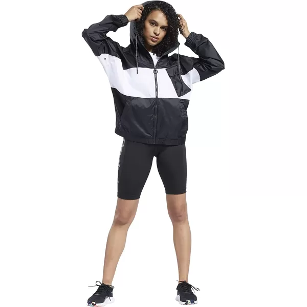 imageCore 10 by Reebok Womens Oversized Color Block Woven Hooded JacketNight Black
