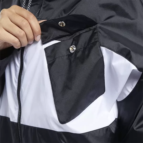 imageCore 10 by Reebok Womens Oversized Color Block Woven Hooded JacketNight Black