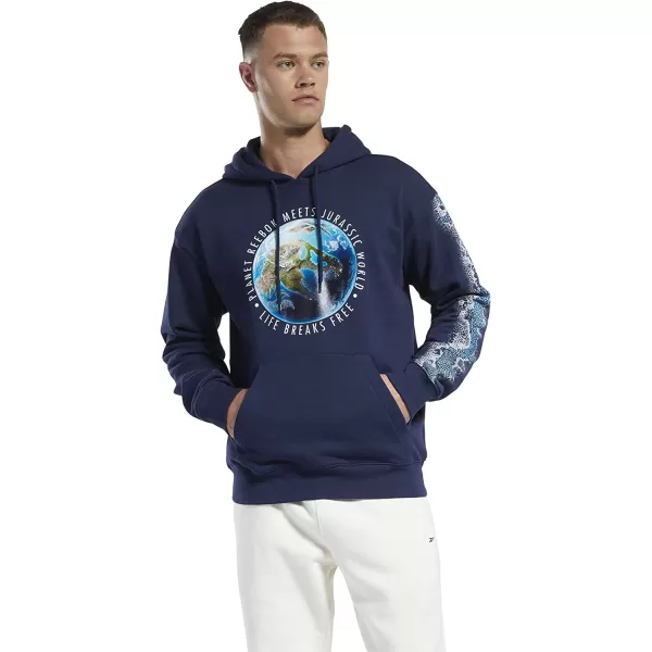 imageJurassic World Reebok Mens Standard Graphic Hoodie  Vector Navy