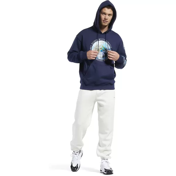 imageJurassic World Reebok Mens Standard Graphic Hoodie  Vector Navy
