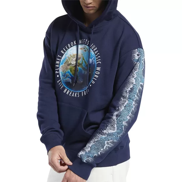 imageJurassic World Reebok Mens Standard Graphic Hoodie  Vector Navy