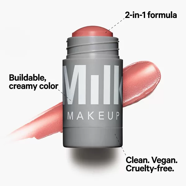 imageMilk Makeup Lip and Cheek Tint  Pigmented Cream Stick  Natural Vegan Formula  021 Oz WERK  Dusty RoseDASH  Light Pink