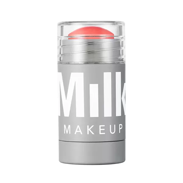 imageMilk Makeup Lip and Cheek Tint  Pigmented Cream Stick  Natural Vegan Formula  021 Oz WERK  Dusty RosePERK  Shimmery Coral