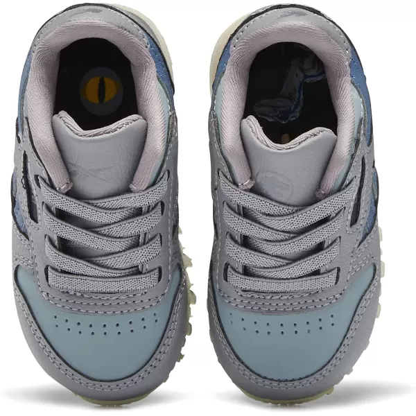 imageReebok Classic Leather Sneaker for UnisexChild Jurassic WorldGreyTeal FogBrave Blue