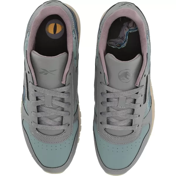 imageReebok Classic Leather Sneaker for UnisexChild Jurassic WorldGreyTeal FogBrave Blue