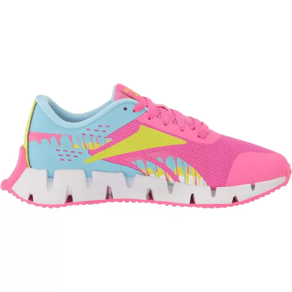 imageReebok Girls Zig Dynamica 20 Big KidAtomic PinkDigital BlueAcid Yellow