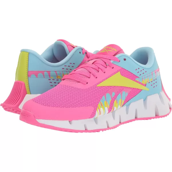 imageReebok Girls Zig Dynamica 20 Big KidAtomic PinkDigital BlueAcid Yellow