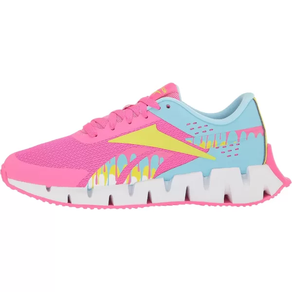 imageReebok Girls Zig Dynamica 20 Big KidAtomic PinkDigital BlueAcid Yellow