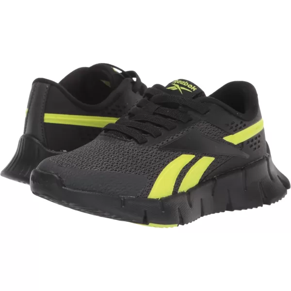 imageReebok Girls Zig Dynamica 20 Big KidPure GreyNight BlackAcid Yellow