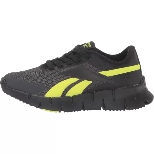 imageReebok Girls Zig Dynamica 20 Big KidPure GreyNight BlackAcid Yellow