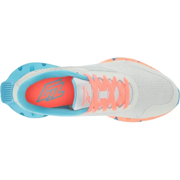 imageReebok Girls Zig Dynamica 20 Big KidPure GreyOrgflaRadiant Aqua