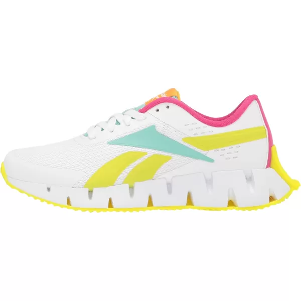 imageReebok Girls Zig Dynamica 20 Big KidWhiteAcid YellowSemi Pixel Mint