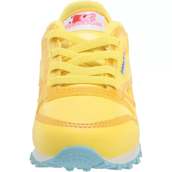 imageReebok Kids Classic Leather Sneaker in Peppa Pig YellowBrave BlueWhite
