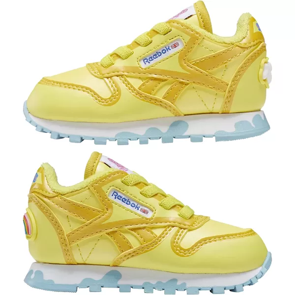 imageReebok Kids Classic Leather Sneaker in Peppa Pig YellowBrave BlueWhite
