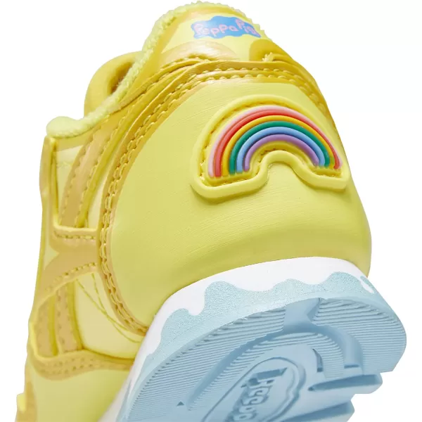 imageReebok Kids Classic Leather Sneaker in Peppa Pig YellowBrave BlueWhite