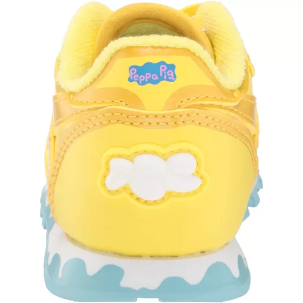imageReebok Kids Classic Leather Sneaker in Peppa Pig YellowBrave BlueWhite