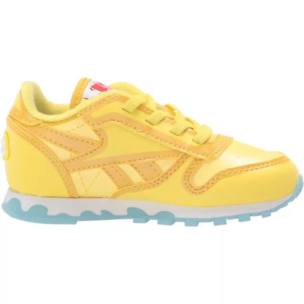 imageReebok Kids Classic Leather Sneaker in Peppa Pig YellowBrave BlueWhite