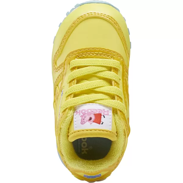 imageReebok Kids Classic Leather Sneaker in Peppa Pig YellowBrave BlueWhite