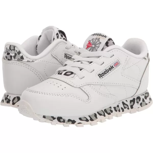imageReebok Little Kid Classic Leather SneakerWhiteCheetah Print