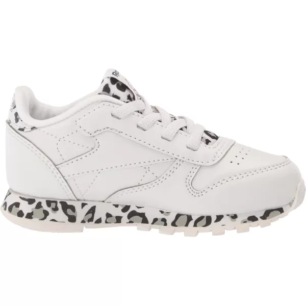 imageReebok Little Kid Classic Leather SneakerWhiteCheetah Print