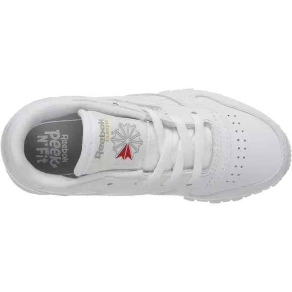 imageReebok Little Kid Classic Leather SneakerWhiteLight Grey  Usa