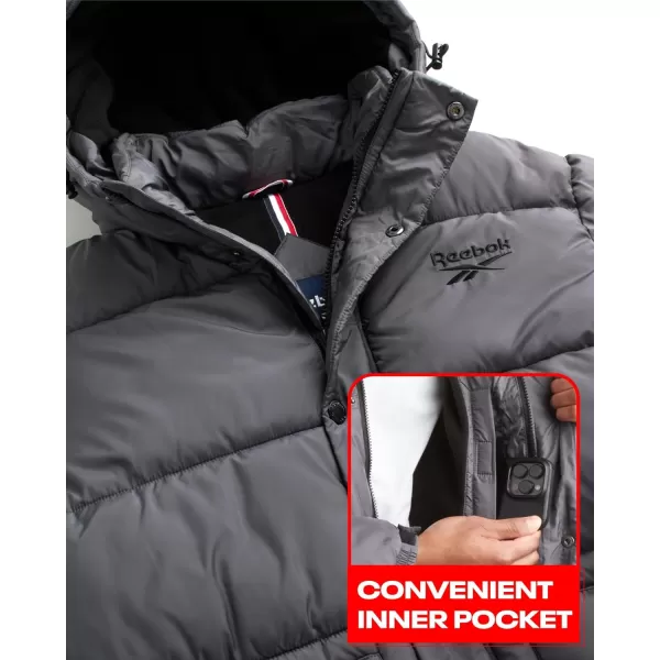 imageReebok Men Winter Jacket  Puffer Parka Coat  Heavyweight Ski Jacket for Men MXXLCharcoal