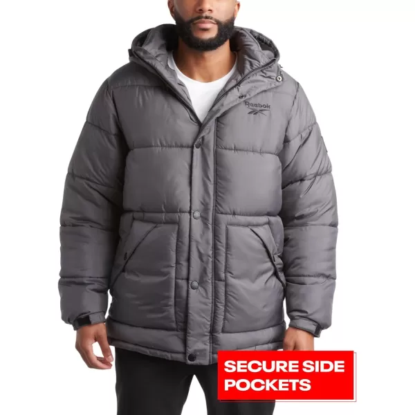 imageReebok Men Winter Jacket  Puffer Parka Coat  Heavyweight Ski Jacket for Men MXXLCharcoal