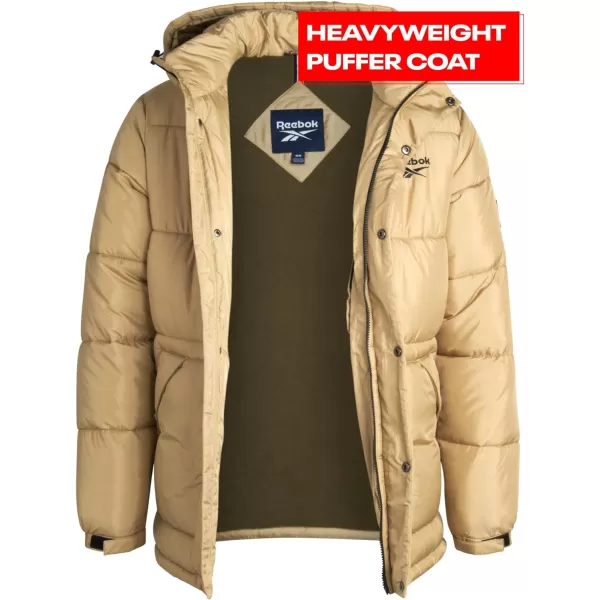 imageReebok Men Winter Jacket  Puffer Parka Coat  Heavyweight Ski Jacket for Men MXXLSand