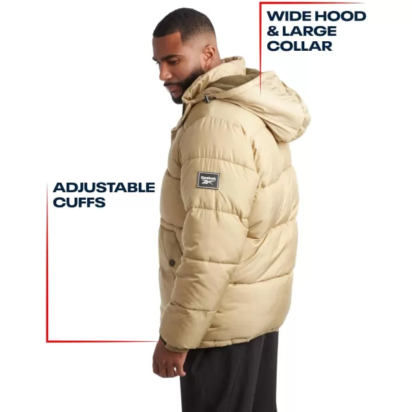 imageReebok Men Winter Jacket  Puffer Parka Coat  Heavyweight Ski Jacket for Men MXXLSand