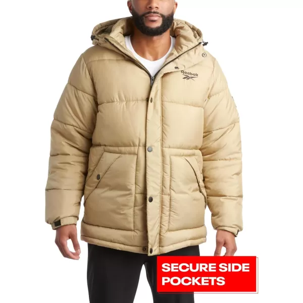 imageReebok Men Winter Jacket  Puffer Parka Coat  Heavyweight Ski Jacket for Men MXXLSand