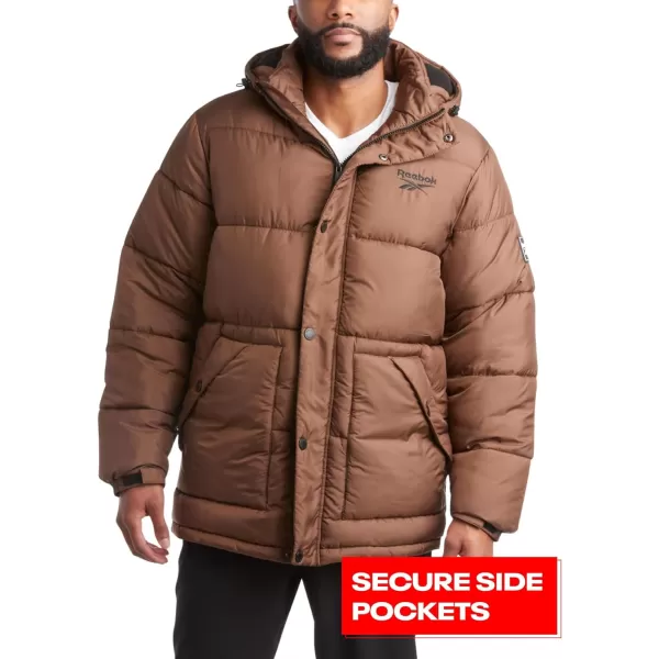 imageReebok Men Winter Jacket  Puffer Parka Coat  Heavyweight Ski Jacket for Men MXXLToffee