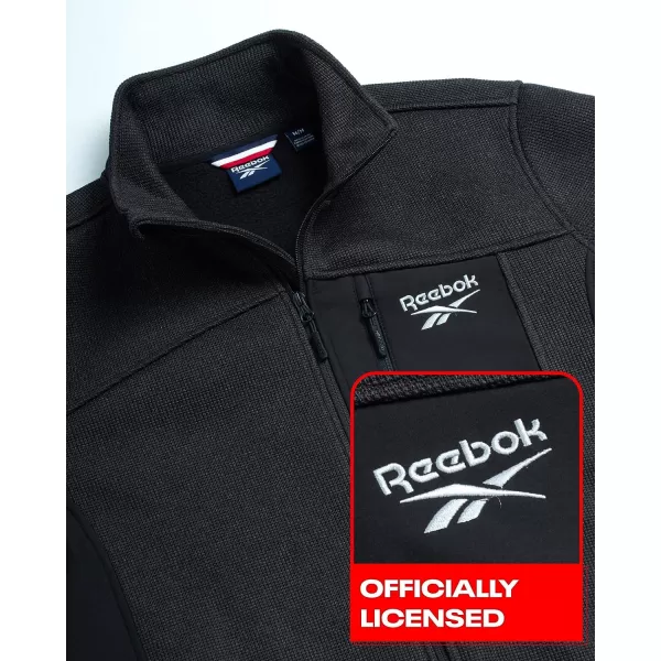 imageReebok Mens Active Sweatshirt  Full Zip Sweater Fleece Jacket for Men  Lightweight Performance Outerwear Coat MXXLBlack HeatherBlack