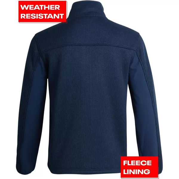 imageReebok Mens Active Sweatshirt  Full Zip Sweater Fleece Jacket for Men  Lightweight Performance Outerwear Coat MXXLNavy HeatherVector Navy