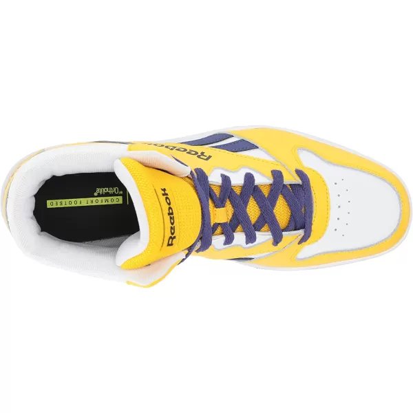 imageReebok Mens Bb4500 Hi 2 SneakerWhiteAlways YellowBold Purple