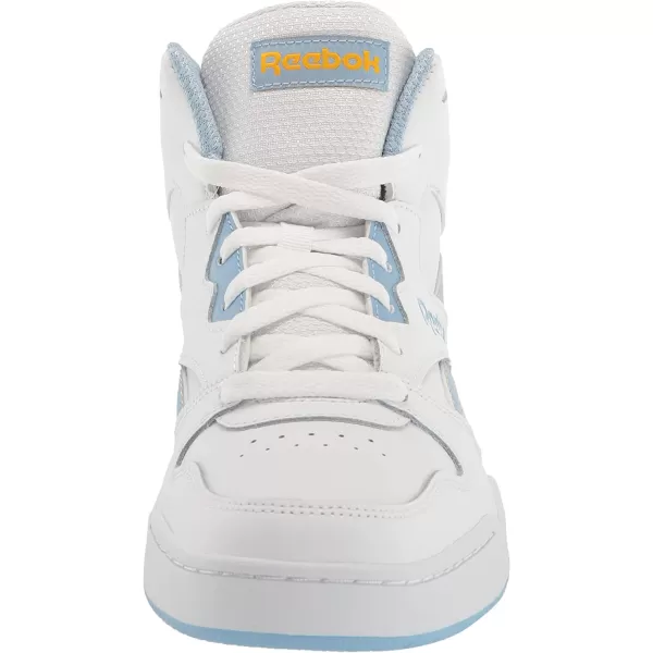 imageReebok Mens Bb4500 Hi 2 SneakerWhiteFluid BlueAlways Yellow