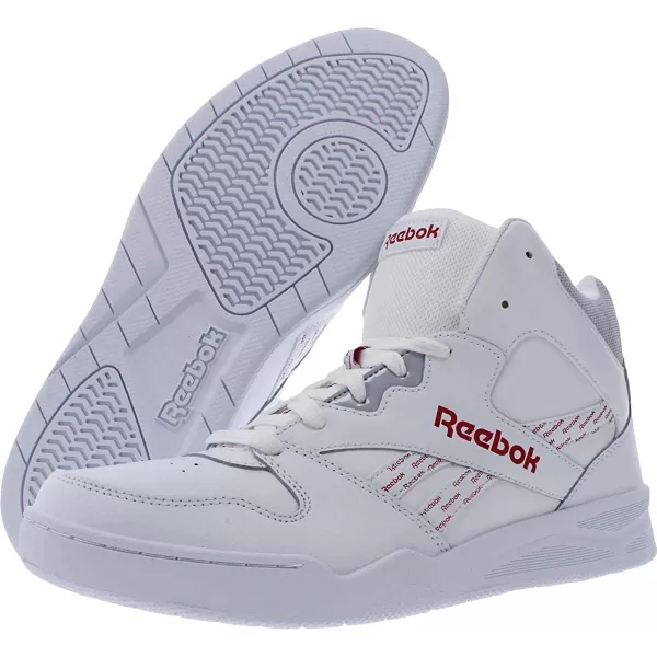 imageReebok Mens Bb4500 Hi 2 SneakerWhiteLegacy RedCold Grey