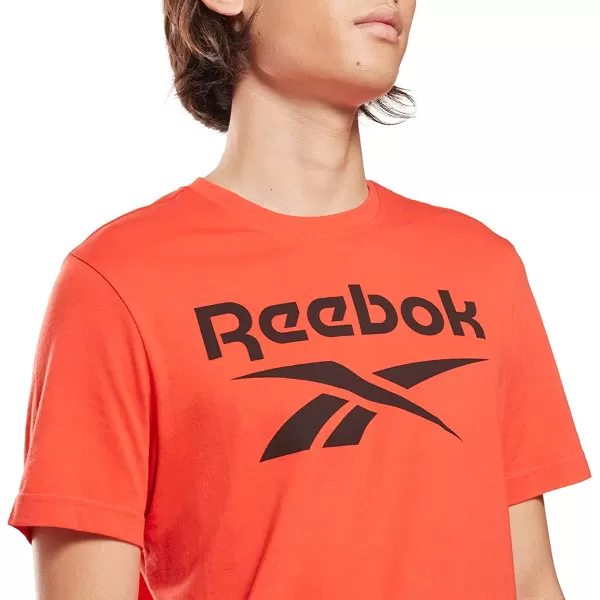 imageReebok Mens Big Logo Tee  Dynamic RedBlack Logo