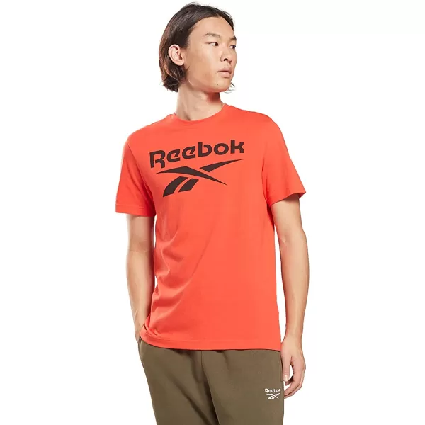 imageReebok Mens Big Logo Tee  Dynamic RedBlack Logo
