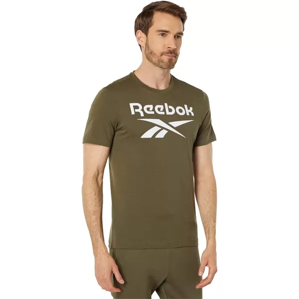 imageReebok Mens Big Logo Tee in Army Green with White Logo