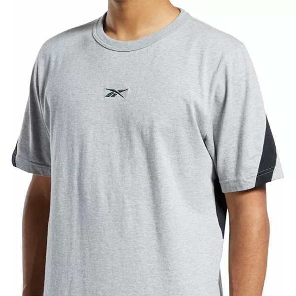 imageReebok Mens Big Logo Tee in Medium Grey Heather with Large Back Vector Logo
