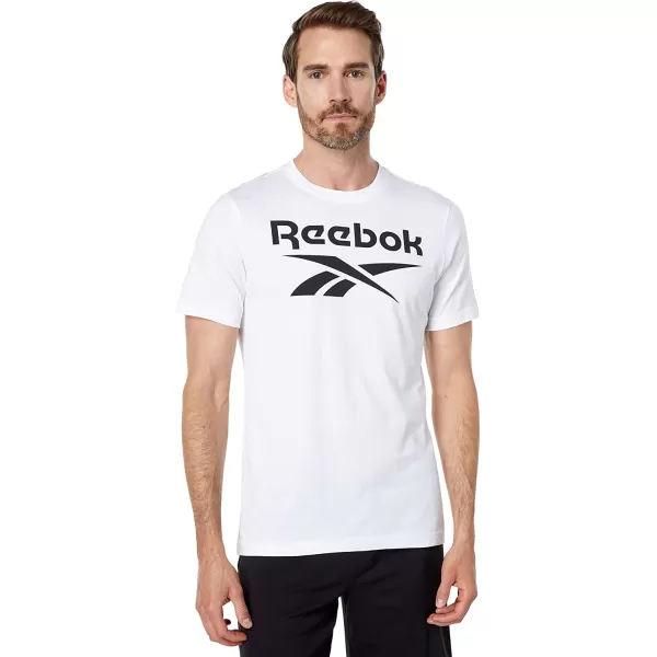 imageReebok Mens Big Logo TeeWhiteBlack Logo