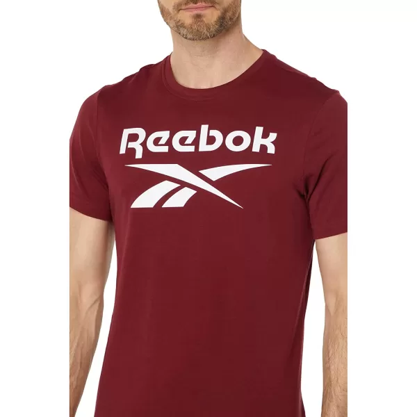 imageReebok Mens Classic BurgundyWhite Logo Big Logo Tee