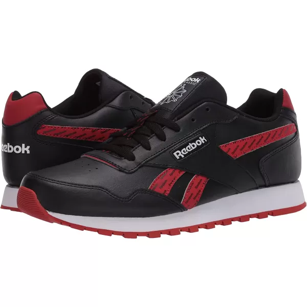 imageReebok Mens Classic Harman Run SneakerBlackLegacy RedWhite