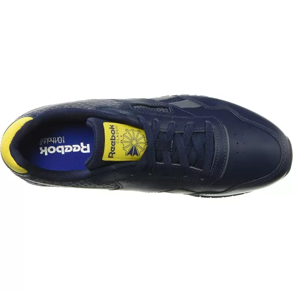 imageReebok Mens Classic Harman Run SneakerNavyGreyYellowWhite