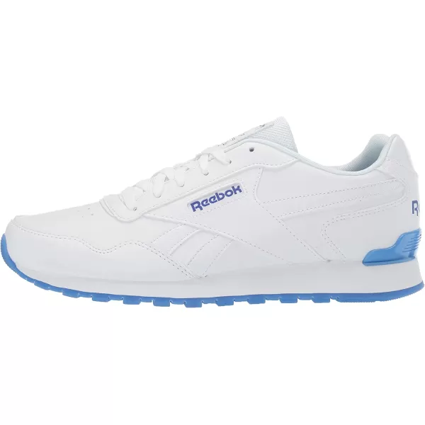 imageReebok Mens Classic Harman Run SneakerWhiteCrushed CobaltSkull Grey