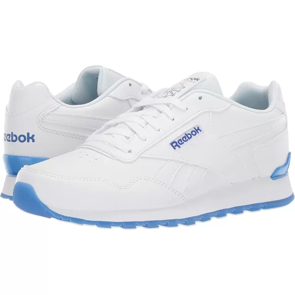 imageReebok Mens Classic Harman Run SneakerWhiteCrushed CobaltSkull Grey