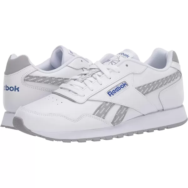 imageReebok Mens Classic Harman Run SneakerWhitePure GreyHumble Blue