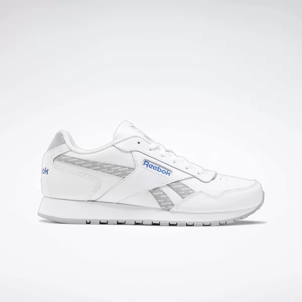 imageReebok Mens Classic Harman Run SneakerWhitePure GreyHumble Blue