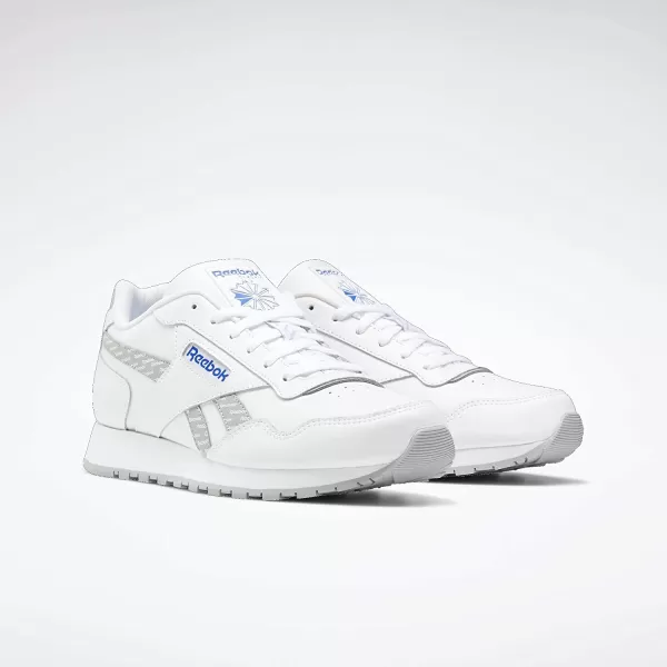 imageReebok Mens Classic Harman Run SneakerWhitePure GreyHumble Blue